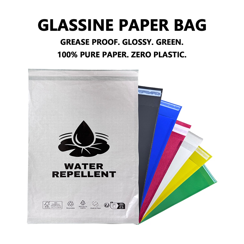 Brugerdefineret Glassine-papirpose til beklædningsemballage hjælper mærker med at erstatte plastikemballage