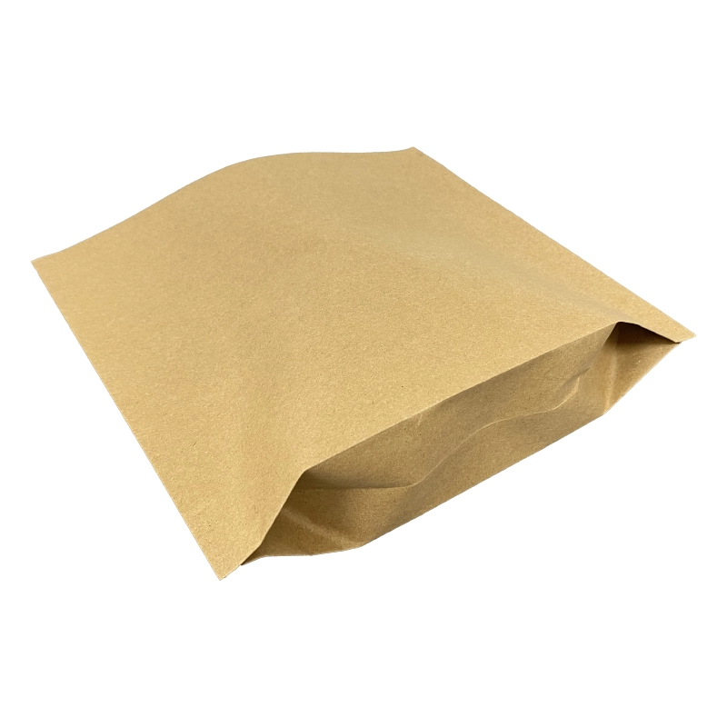 Kraft papirpose med flad mund